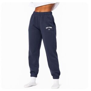 BRANDY MELVILLE Rosa Navy Blue “New York New York” Joggers OS